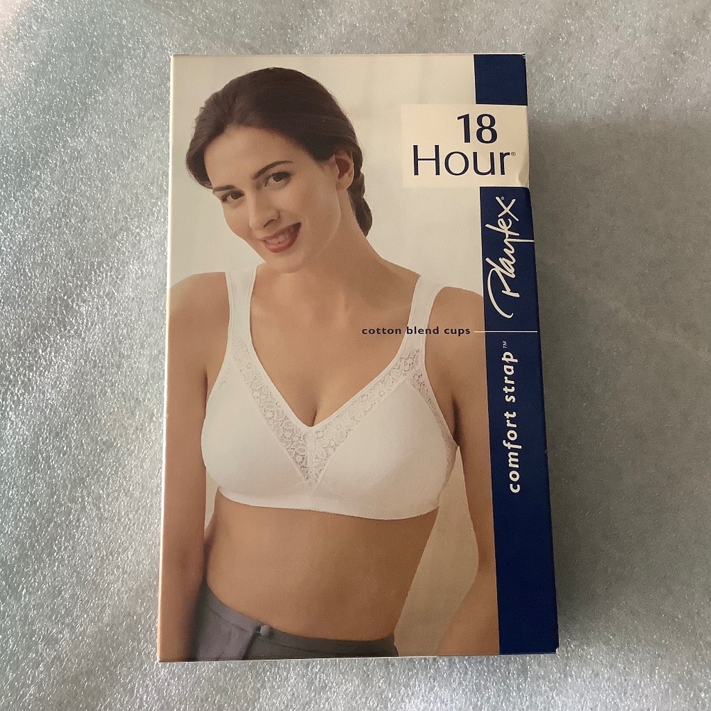 VTG PLAYTEX 18 Hour Bra 44DD White Full Soft Cup Comfort Straps 4170 NIB